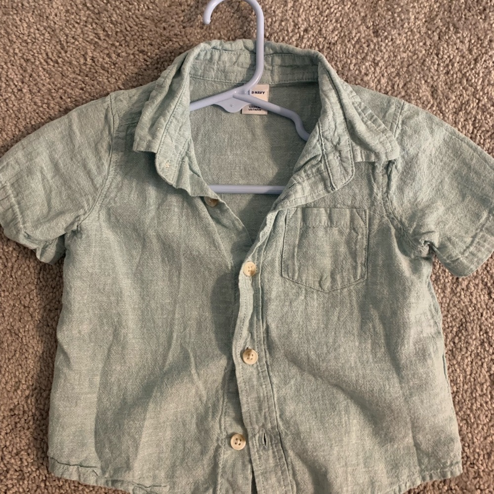 Toddler boys linen button down